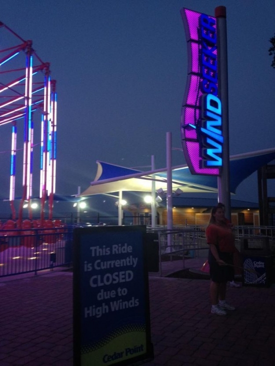 Wind seeker ride closed due to high winds...