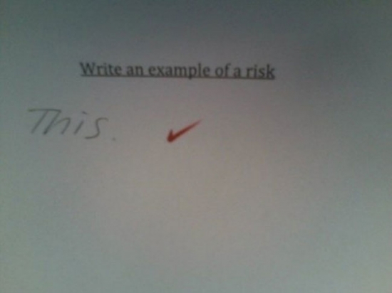 Write an example of risk