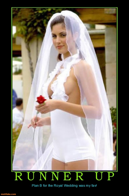 r u n n e r u p woman wedding dress short demotivational posters 2