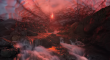 Inside an ice cave under a volcano