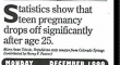 Teen Pregnancy lowers when your 25