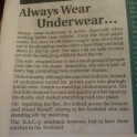 Always wear underware