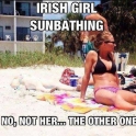 Irish girl sunbathing